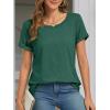 imageATHMILE T Shirts Short Sleeve Scoop Neck Tees for Women Fashion Tops Trendy Casual Summer Outfits Clothes 2025Green