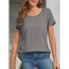 imageATHMILE T Shirts Short Sleeve Scoop Neck Tees for Women Fashion Tops Trendy Casual Summer Outfits Clothes 2025Grey