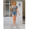 imageATHMILE T Shirts Short Sleeve Scoop Neck Tees for Women Fashion Tops Trendy Casual Summer Outfits Clothes 2025Grey