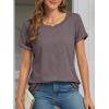 imageATHMILE T Shirts Short Sleeve Scoop Neck Tees for Women Fashion Tops Trendy Casual Summer Outfits Clothes 2025Greypurple