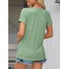 imageATHMILE T Shirts Short Sleeve Scoop Neck Tees for Women Fashion Tops Trendy Casual Summer Outfits Clothes 2025Lightgreen