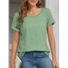 imageATHMILE T Shirts Short Sleeve Scoop Neck Tees for Women Fashion Tops Trendy Casual Summer Outfits Clothes 2025Lightgreen