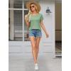 imageATHMILE T Shirts Short Sleeve Scoop Neck Tees for Women Fashion Tops Trendy Casual Summer Outfits Clothes 2025Lightgreen