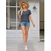 imageATHMILE T Shirts Short Sleeve Scoop Neck Tees for Women Fashion Tops Trendy Casual Summer Outfits Clothes 2025Navy