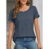 imageATHMILE T Shirts Short Sleeve Scoop Neck Tees for Women Fashion Tops Trendy Casual Summer Outfits Clothes 2025Navy