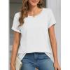 imageATHMILE T Shirts Short Sleeve Scoop Neck Tees for Women Fashion Tops Trendy Casual Summer Outfits Clothes 2025White