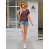 imageATHMILE T Shirts Short Sleeve Scoop Neck Tees for Women Fashion Tops Trendy Casual Summer Outfits Clothes 2025Winered