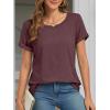 imageATHMILE T Shirts Short Sleeve Scoop Neck Tees for Women Fashion Tops Trendy Casual Summer Outfits Clothes 2025Winered