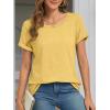 imageATHMILE T Shirts Short Sleeve Scoop Neck Tees for Women Fashion Tops Trendy Casual Summer Outfits Clothes 2025Yellow