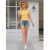 imageATHMILE T Shirts Short Sleeve Scoop Neck Tees for Women Fashion Tops Trendy Casual Summer Outfits Clothes 2025Yellow