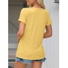 imageATHMILE T Shirts Short Sleeve Scoop Neck Tees for Women Fashion Tops Trendy Casual Summer Outfits Clothes 2025Yellow