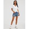 imageATHMILE T Shirts Short Sleeve V Neck Tees for Women Fashion Tops Trendy Casual Summer Outfits Clothes 2024White