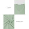 imageATHMILE Womens Deep V Neck Short Sleeve Slim Fit T Shirt Tops TeeGreygreen