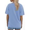imageATHMILE Womens Oversized T Shirts Loose Fit Crewneck Short Sleeve Tops Summer Casual Blouse 2025 Y2K Basic Tee BeachSkyblue