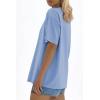 imageATHMILE Womens Oversized T Shirts Loose Fit Crewneck Short Sleeve Tops Summer Casual Blouse 2025 Y2K Basic Tee BeachSkyblue