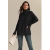 imageATHMILE Womens Oversized Turtleneck Sweaters Fall Fashion Outfits Batwing Sleeve Ribbed Tunic Winter Clothes 2025Black