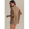 imageATHMILE Womens Oversized Turtleneck Sweaters Fall Fashion Outfits Batwing Sleeve Ribbed Tunic Winter Clothes 2025Dark Apricot