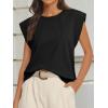 imageATHMILE Womens Sleeveless Summer Tank Tops Casual Trendy T Shirts Basic Trendy Cap Sleeve Oversized TeeBlack