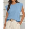 imageATHMILE Womens Sleeveless Summer Tank Tops Casual Trendy T Shirts Basic Trendy Cap Sleeve Oversized TeeBlue