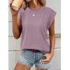 imageATHMILE Womens Sleeveless Summer Tank Tops Casual Trendy T Shirts Basic Trendy Cap Sleeve Oversized TeeDark Pink