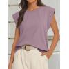 imageATHMILE Womens Sleeveless Summer Tank Tops Casual Trendy T Shirts Basic Trendy Cap Sleeve Oversized TeeDark Pink