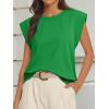 imageATHMILE Womens Sleeveless Summer Tank Tops Casual Trendy T Shirts Basic Trendy Cap Sleeve Oversized TeeGreen