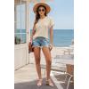 imageATHMILE Womens Tops Summer Sweaters Regular Fit Short Sleeve Shirts Fashion Dressy Casual Business Tunic Blouses 2025Apricot