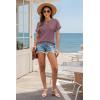 imageATHMILE Womens Tops Summer Sweaters Regular Fit Short Sleeve Shirts Fashion Dressy Casual Business Tunic Blouses 2025Burgundy