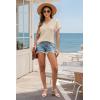 imageATHMILE Womens Tops Summer Sweaters V Neck Short Sleeve Shirts Fashion Dressy Casual Business Tunic BlousesApricot