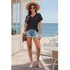 imageATHMILE Womens Tops Summer Sweaters V Neck Short Sleeve Shirts Fashion Dressy Casual Business Tunic BlousesBlack