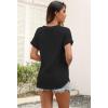 imageATHMILE Womens Tops Summer Sweaters V Neck Short Sleeve Shirts Fashion Dressy Casual Business Tunic BlousesBlack