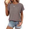 imageATHMILE Oversized Tshirts for Women Business Casual Shirts Loose Fit Short Sleeve Tops Summer Clothes Fashion Outfit 2025Grey Purple