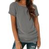 imageATHMILE T Shirts Short Sleeve Scoop Neck Tees for Women Fashion Tops Trendy Casual Summer Outfits Clothes 2025Grey