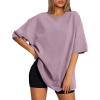 imageATHMILE Womens Oversized T Shirts Loose Fit Crewneck Short Sleeve Tops Summer Casual Blouse 2025 Y2K Basic Tee BeachDarkpink
