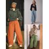 imageATHMILE Barrel Sweatpants Women Fall Fashion Wide Leg Pants 2025 Baggy Lounge Comfy Flowy Sweat Pants with PocketsGreen