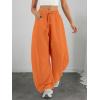imageATHMILE Barrel Sweatpants Women Fall Fashion Wide Leg Pants 2025 Baggy Lounge Comfy Flowy Sweat Pants with PocketsOrange