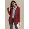 imageATHMILE Cardigan Sweaters for Women Fashion Chunky Cardigans 2025 Fall Outfits Womens Long Sleeve Cable Knit Button CoatsWine Red
