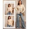 imageATHMILE Fall Long Sleeve Cardigans for Women Sweater Fashion Open Front Winter Button Down Crewneck Loose Knit Jacket 2025Apricot