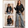 imageATHMILE Fall Long Sleeve Cardigans for Women Sweater Fashion Open Front Winter Button Down Crewneck Loose Knit Jacket 2025Black