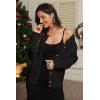 imageATHMILE Fall Long Sleeve Cardigans for Women Sweater Fashion Open Front Winter Button Down Crewneck Loose Knit Jacket 2025Black