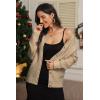 imageATHMILE Fall Long Sleeve Cardigans for Women Sweater Fashion Open Front Winter Button Down Crewneck Loose Knit Jacket 2025Khaki