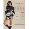 imageATHMILE Fall Turtleneck Striped Sweaters for Women 2025 Winter Long Sleeve Knit Sweater Pullover Tops Deco with Metal ButtonsBlack