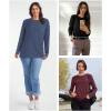 imageATHMILE Long Sleeve Shirts for Women Basic Business Casual Tops Work Clothes 2025 Fall Fashion OutfitsWine Red