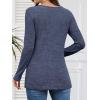 imageATHMILE Long Sleeve Shirts for Women Early Fall Fashion Tops 2025 Casual V Neck Button Blouses Tunic Tops for LeggingsBlue