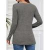 imageATHMILE Long Sleeve Shirts for Women Early Fall Fashion Tops 2025 Casual V Neck Button Blouses Tunic Tops for LeggingsDark Gray