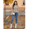 imageATHMILE Long Sleeve Shirts for Women Early Fall Fashion Tops 2025 Casual V Neck Button Blouses Tunic Tops for LeggingsKhaki
