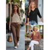 imageATHMILE Long Sleeve Shirts for Women Early Fall Fashion Tops 2025 Casual V Neck Button Blouses Tunic Tops for LeggingsLight Gray