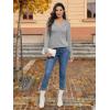 imageATHMILE Long Sleeve Shirts for Women Early Fall Fashion Tops 2025 Casual V Neck Button Blouses Tunic Tops for LeggingsLight Gray