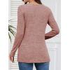 imageATHMILE Long Sleeve Shirts for Women Early Fall Fashion Tops 2025 Casual V Neck Button Blouses Tunic Tops for LeggingsPink