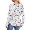 imageATHMILE Long Sleeve Shirts for Women Fall Fashion Tops 2025 Dressy Casual Blouses Trendy Pleated Tunic OutfitsFloral White